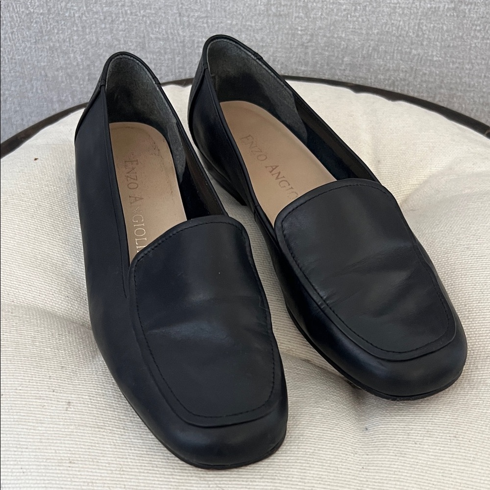 Enzo Angiolini Black Leather Loafers